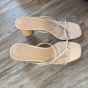 Princess Polly Minimalist Nude Strappy Block Heel Sandals